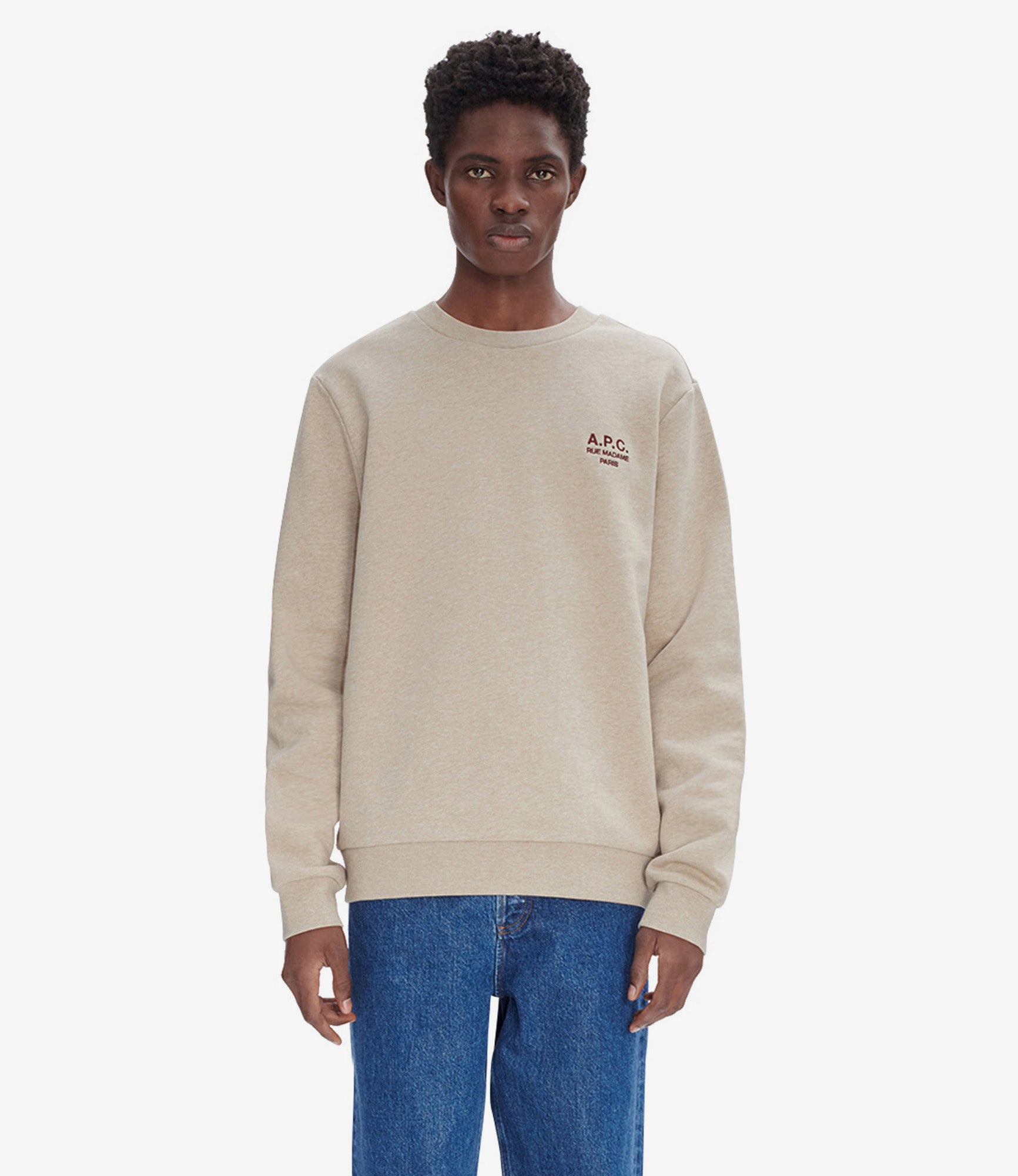 A.P.C. Rue Madame Paris Heather Blue French Cotton orders Terry Sweatshirt Medium