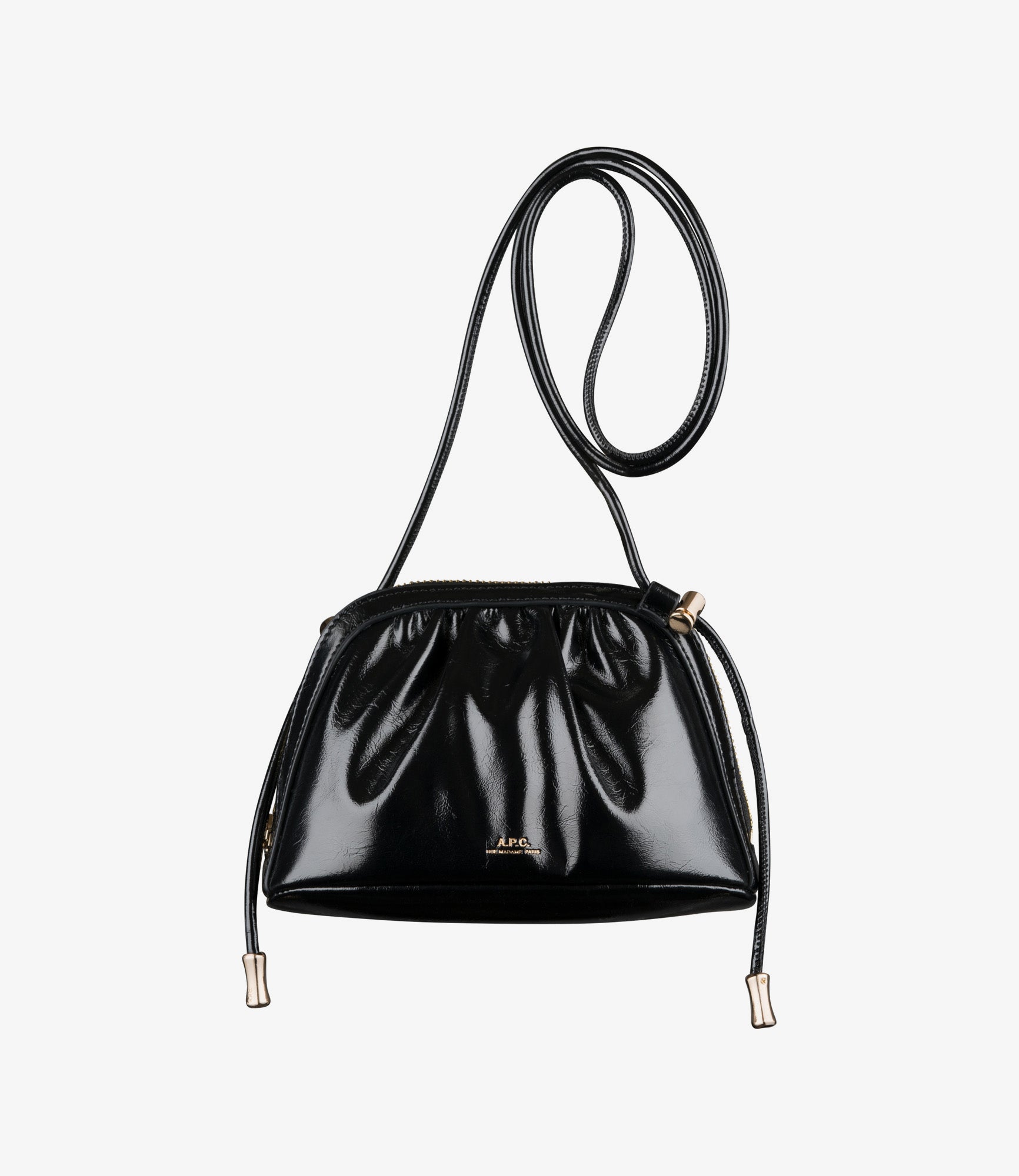 Ninon Small drawstring bag | Crinkled recycled leather-like material |  A.P.C. Accessories