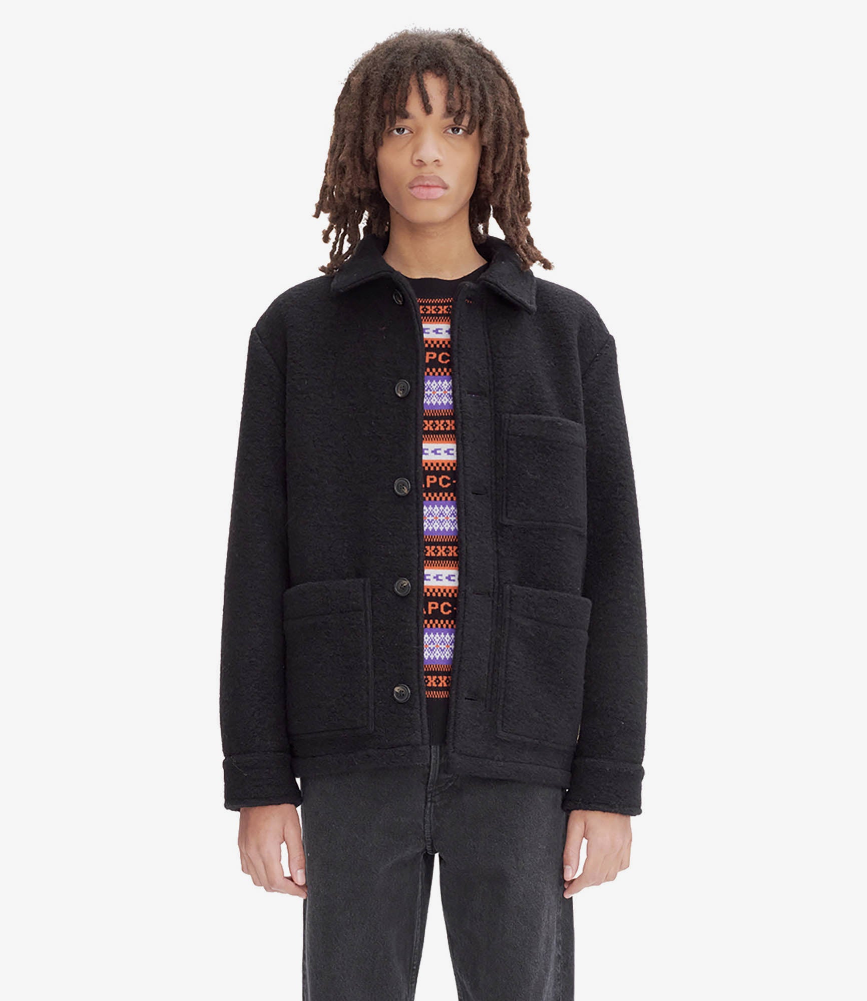 Vintage selling APC - Black Military Patchwork Jacket