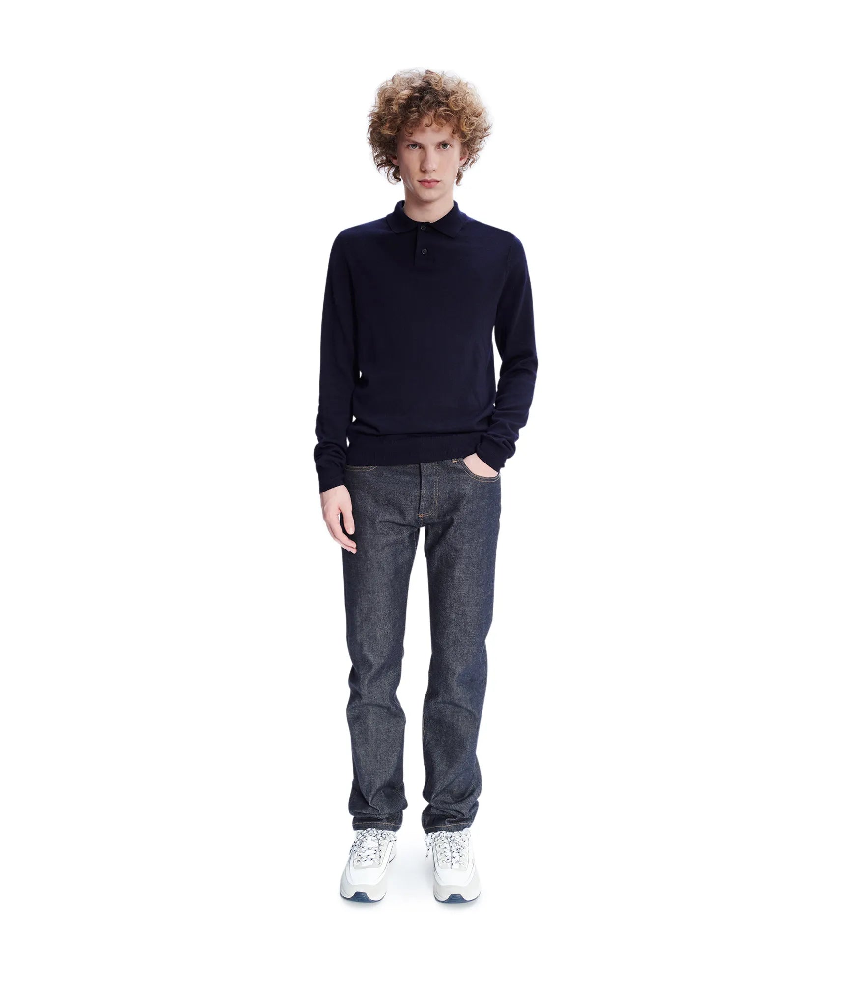 Jerry polo shirt - Knit polo in Italian Merino wool - A.P.C. Ready