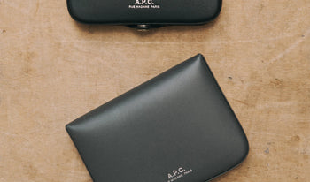 A.P.C. Women Sale Accessories - Charcoal gray coin wallet.