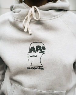 A.P.C. Brain Dead - collaborative logo on a hoodie