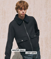 A.P.C. Men's Sale - man model in winter coat against a light background