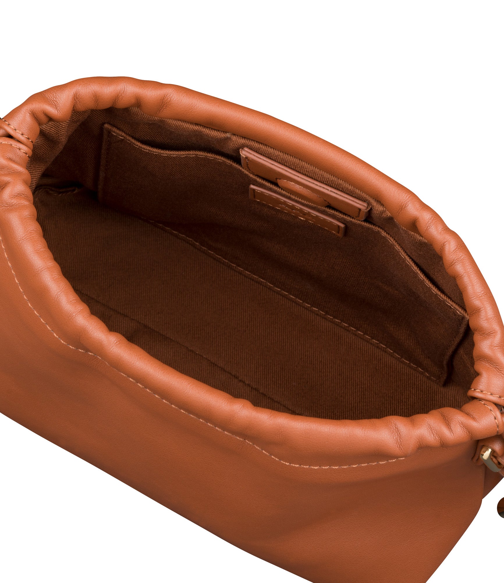 Ninon Mini bag | Small drawstring bag in nut brown recycled 