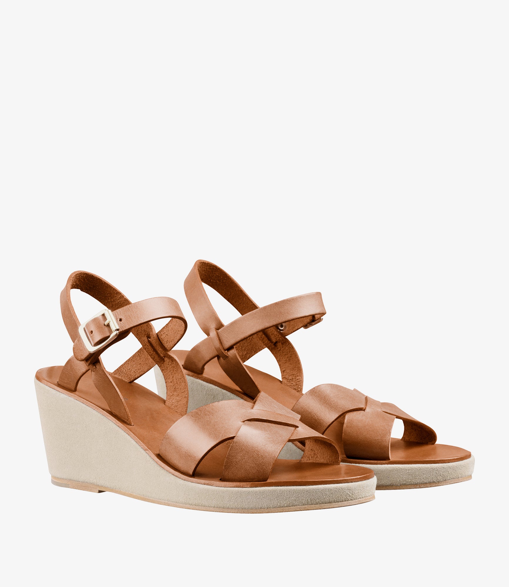 A.P.C Women’s Brown Double buy Strap Wedge Sandals Size EU 41/ US 11