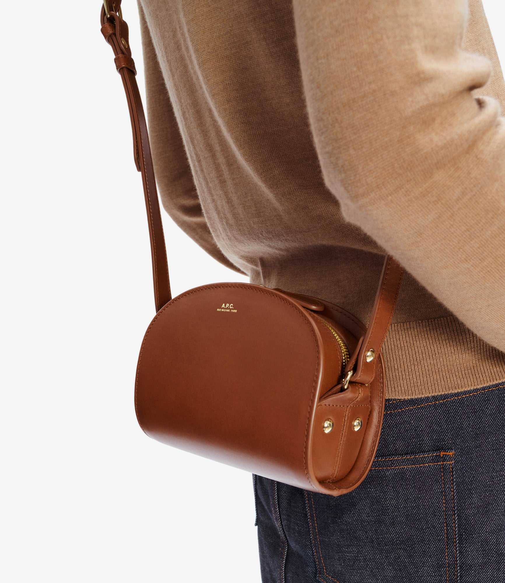 Mini demi lune bag Smooth leather A.P.C. Accessories