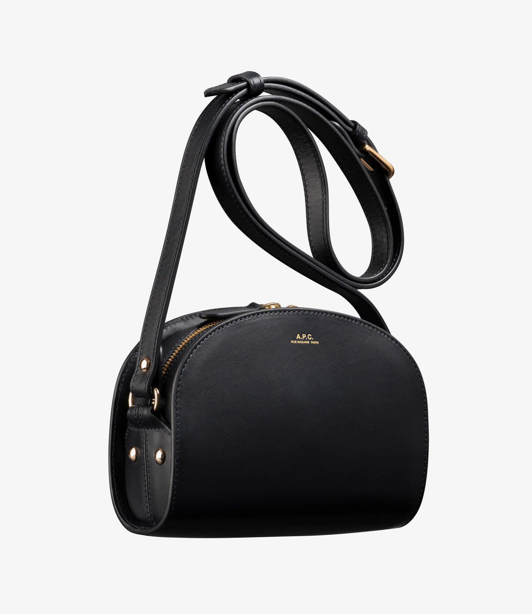 A.P.C Demi Lune Crossbody Mini Bag Black