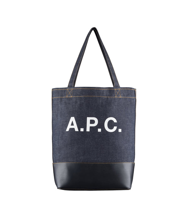 A.P.C logo-print Denim Tote Bag - Blue