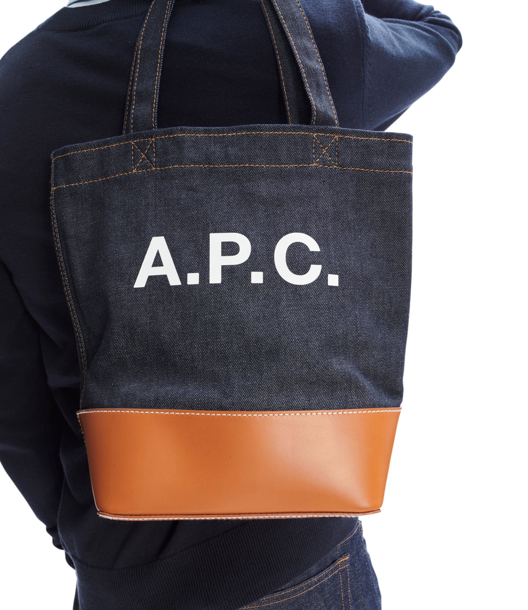 Axel Small tote bag | Japanese Denim + Leather | A.P.C. Accessories