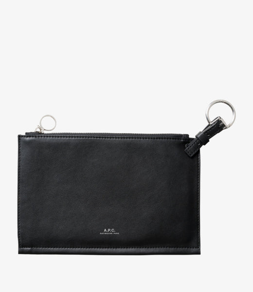 Nino pouch | Pouch in black recycled leather-like material. | A.P.C. 