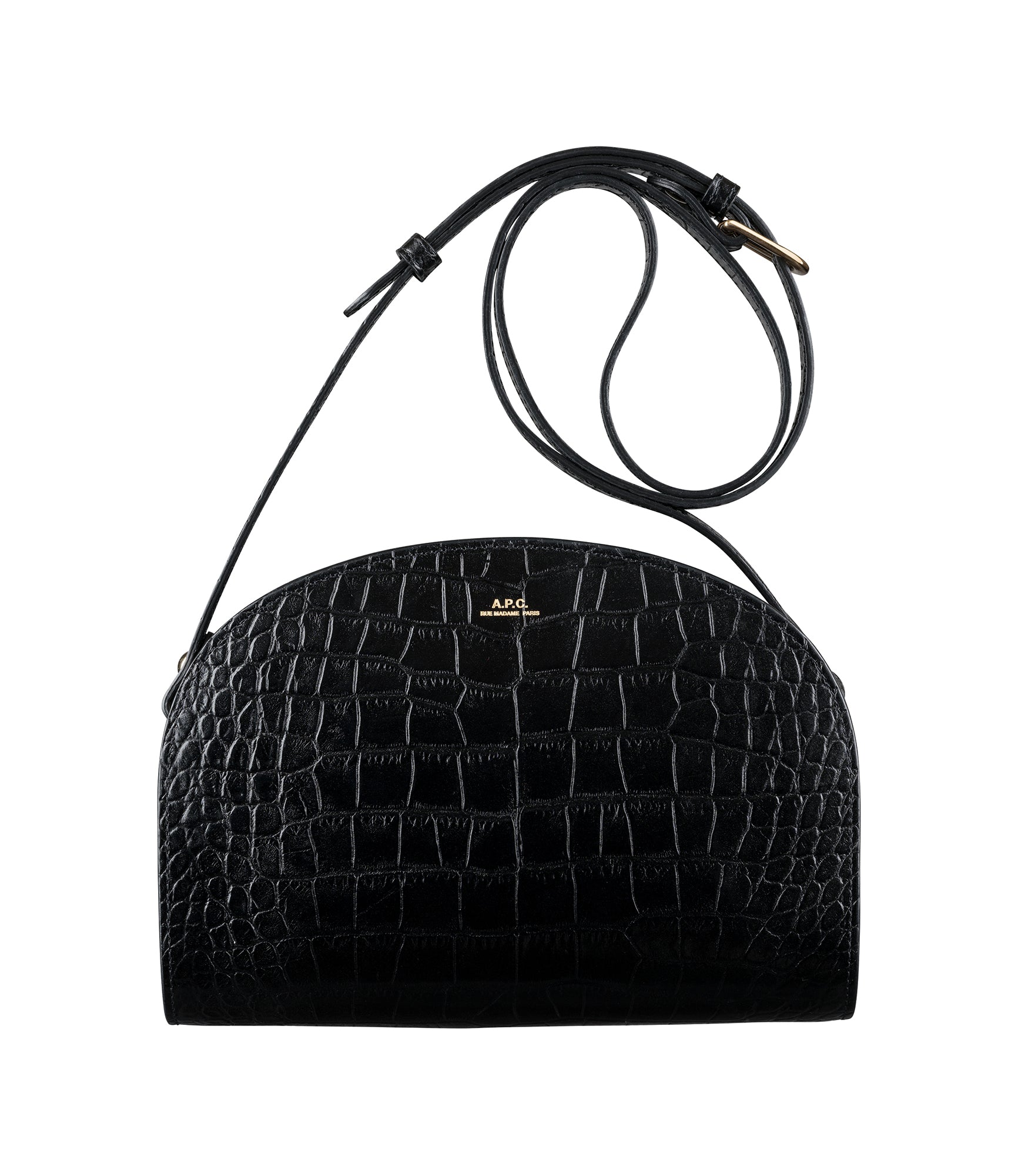 Demi-Lune bag - Leather embossed in crocodile motif - A.P.C.